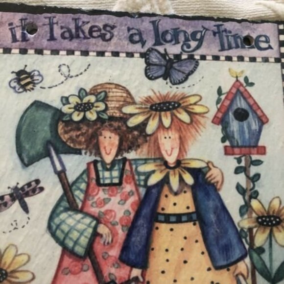 Slate Wall Art Plaque by Debra Jordan Bryan “It  Takes A Long Time … “ 10” x 8” - Picture 4 of 5